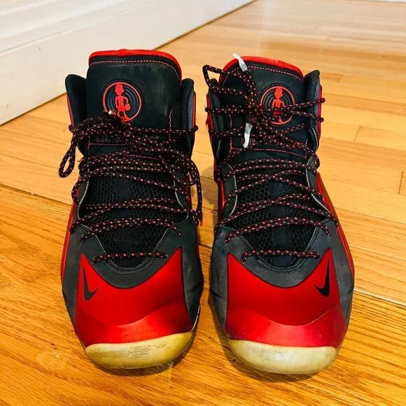 2014 PreOwned Nike Lil Penny Posite University Red Black Men Shoes - Picture 6 of 16